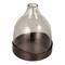 Hello Honey® 10" Clear & Black Metal Sophisticated Glass Cloche with Metal Tray